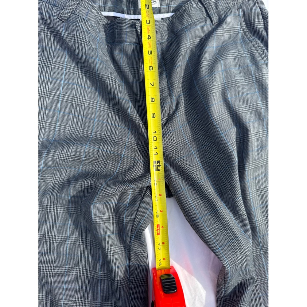 Adidas Mens Grey Glen Plaid Golf Pants 34x30 Blue Check Straight Leg Trousers - Picture 5 of 11